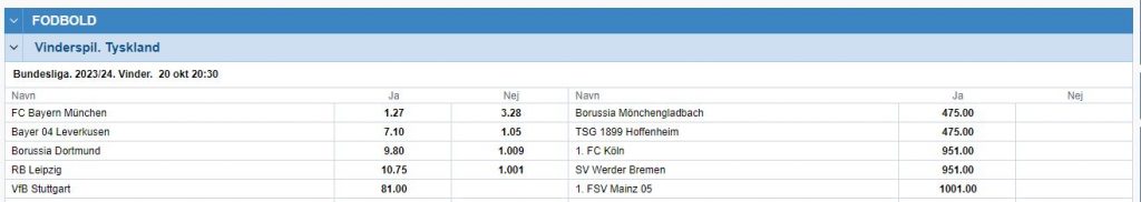 Find alle Bundesliga 23/24 vinderspil og Bundesliga 23/24 odds hos Marathonbet