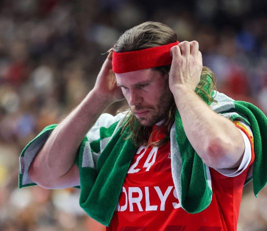 Mikkel Hansen under håndbold EM 2024 i kampen overfor Frankrig, hvor Danmark desværre fik sølv.