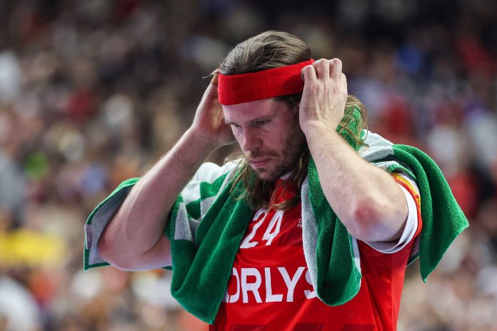 Mikkel Hansen under håndbold EM 2024 i kampen overfor Frankrig, hvor Danmark desværre fik sølv.