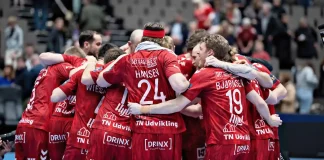 Aalborg Håndbold fejrer sejr i EHF Champions League overfor HC Zagreb i februar 2024.
