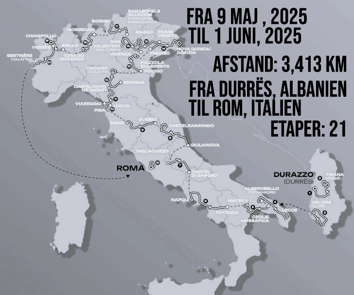 Giro d’Italia 2025 Rute